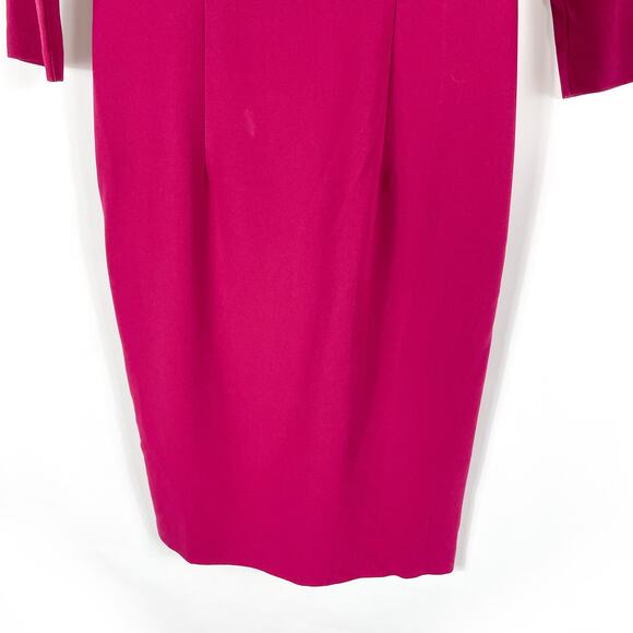 Black Halo Rowan Sheath‎ Dress Pink Pleated Boat Neck 3/4 Sleeve Sz 4 - Picture 8 of 13